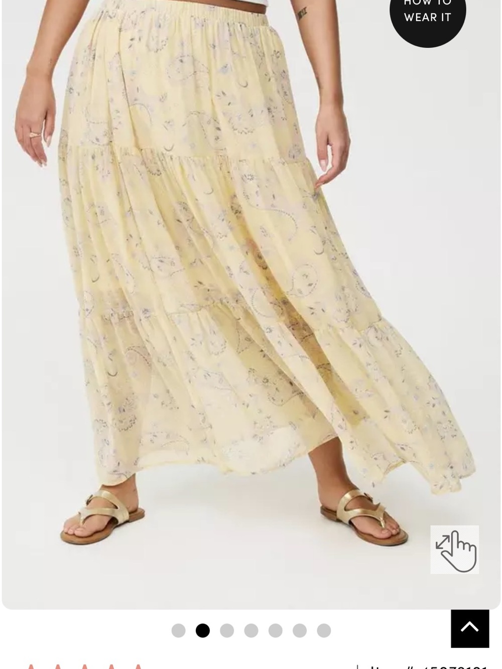 Tiered Maxi Skirt in Paisley Petal Yellow - Picture 5 of 7